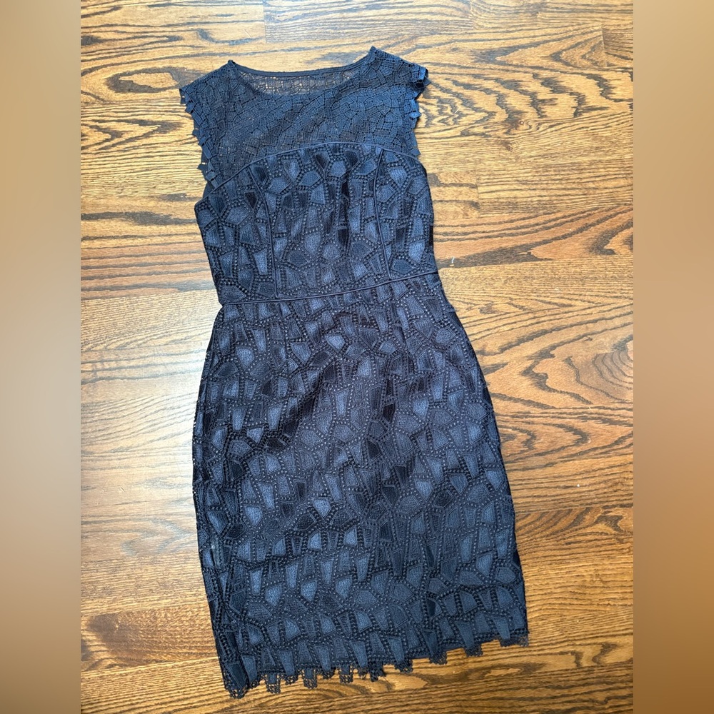 Reiss Navy Lace Midi Dress